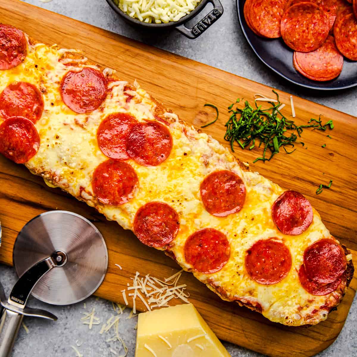 Garlic French Bread Pizza - The Stay At Home Chef